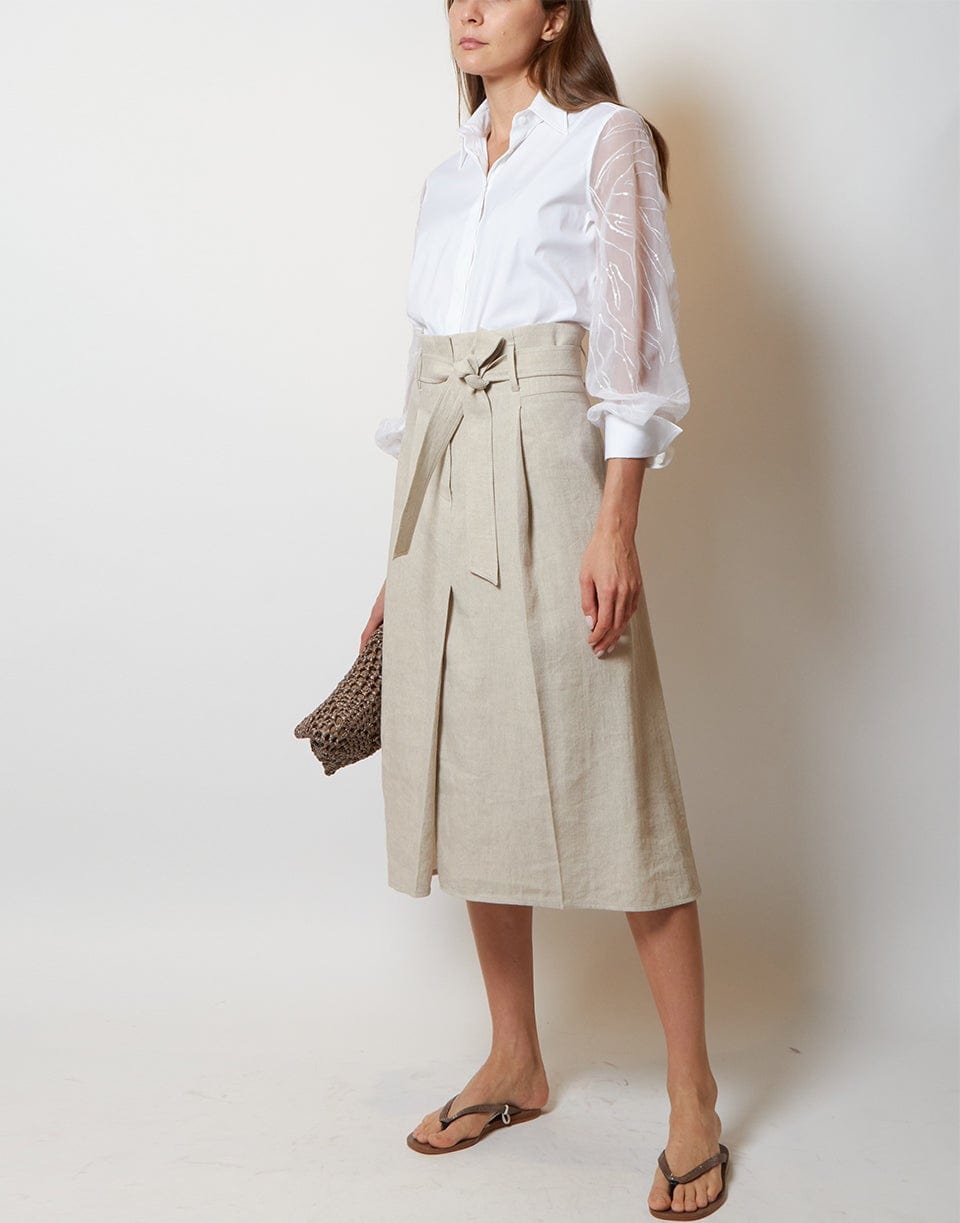 BRUNELLO CUCINELLI-Cotton Poplin Button Up Blouse-