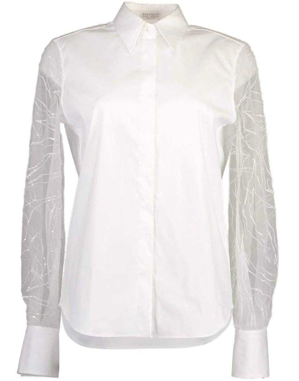 BRUNELLO CUCINELLI-Cotton Poplin Button Up Blouse-