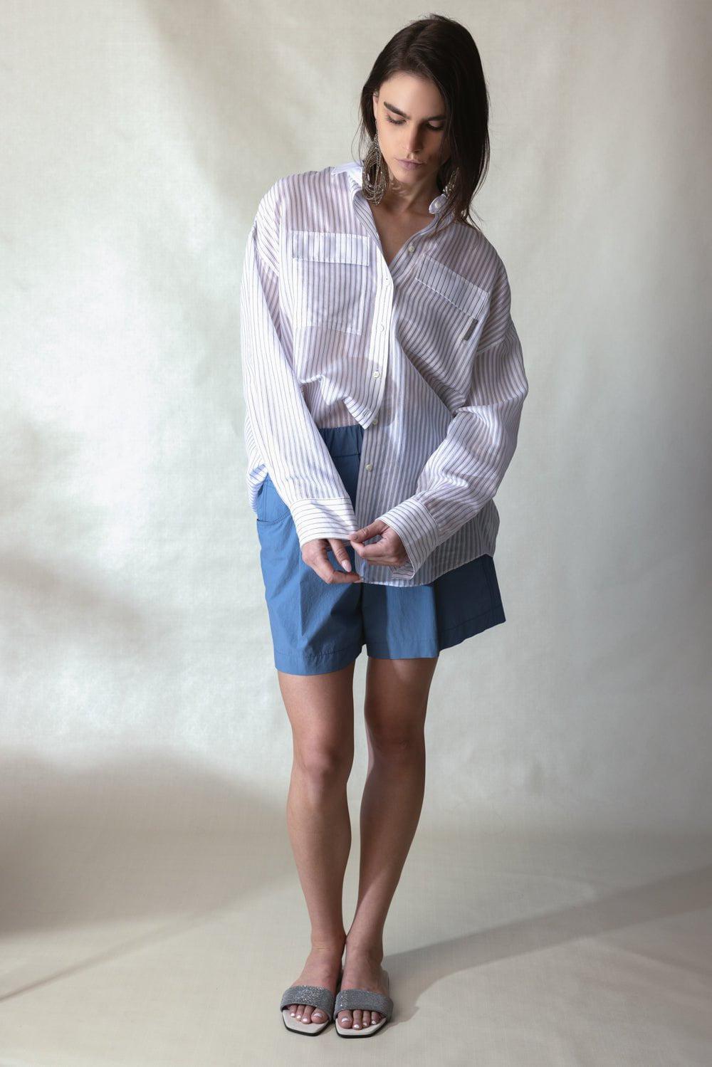 BRUNELLO CUCINELLI-Long Sleeve Pocket Shirt-