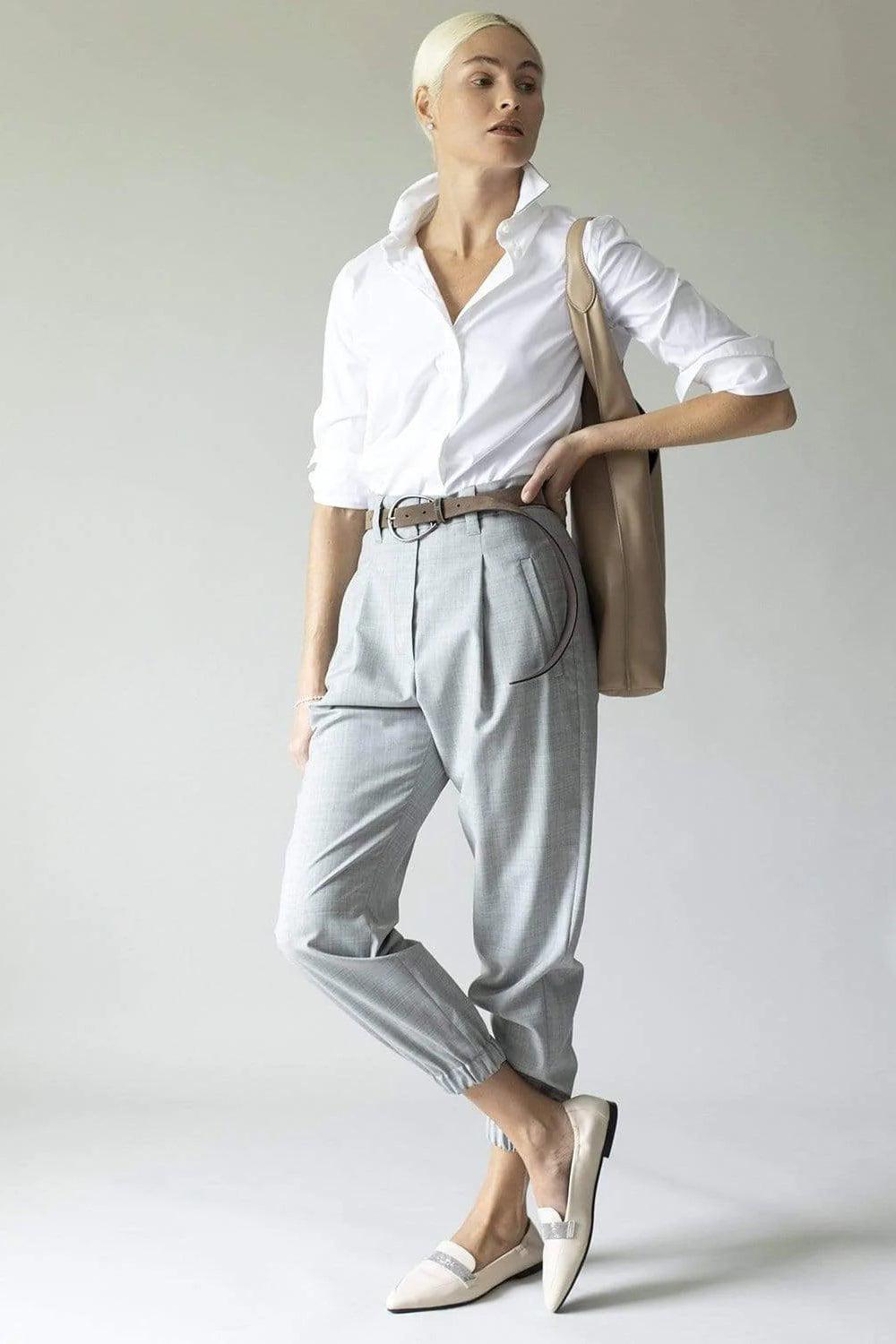 BRUNELLO CUCINELLI-Monili Collar Poplin Shirt-