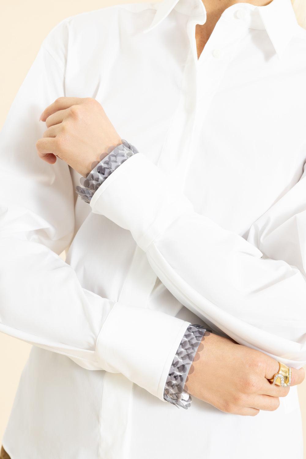 Stretch Sequin Trim Blouse-WHITE-XS-CLOTHINGTOPBLOUSE-BRUNELLO CUCINELLI