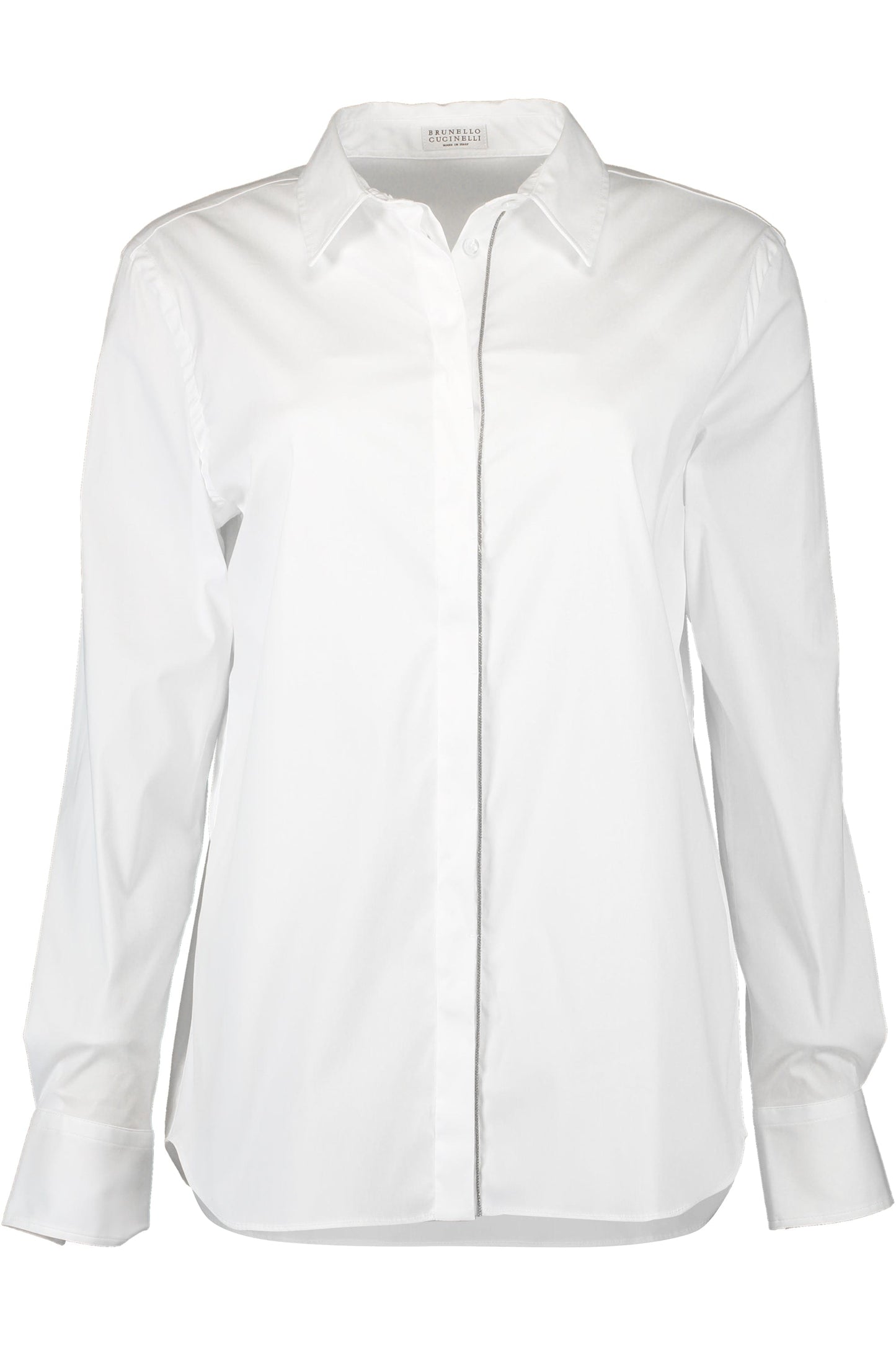BRUNELLO CUCINELLI-Long Sleeve Stretch Poplin Blouse-