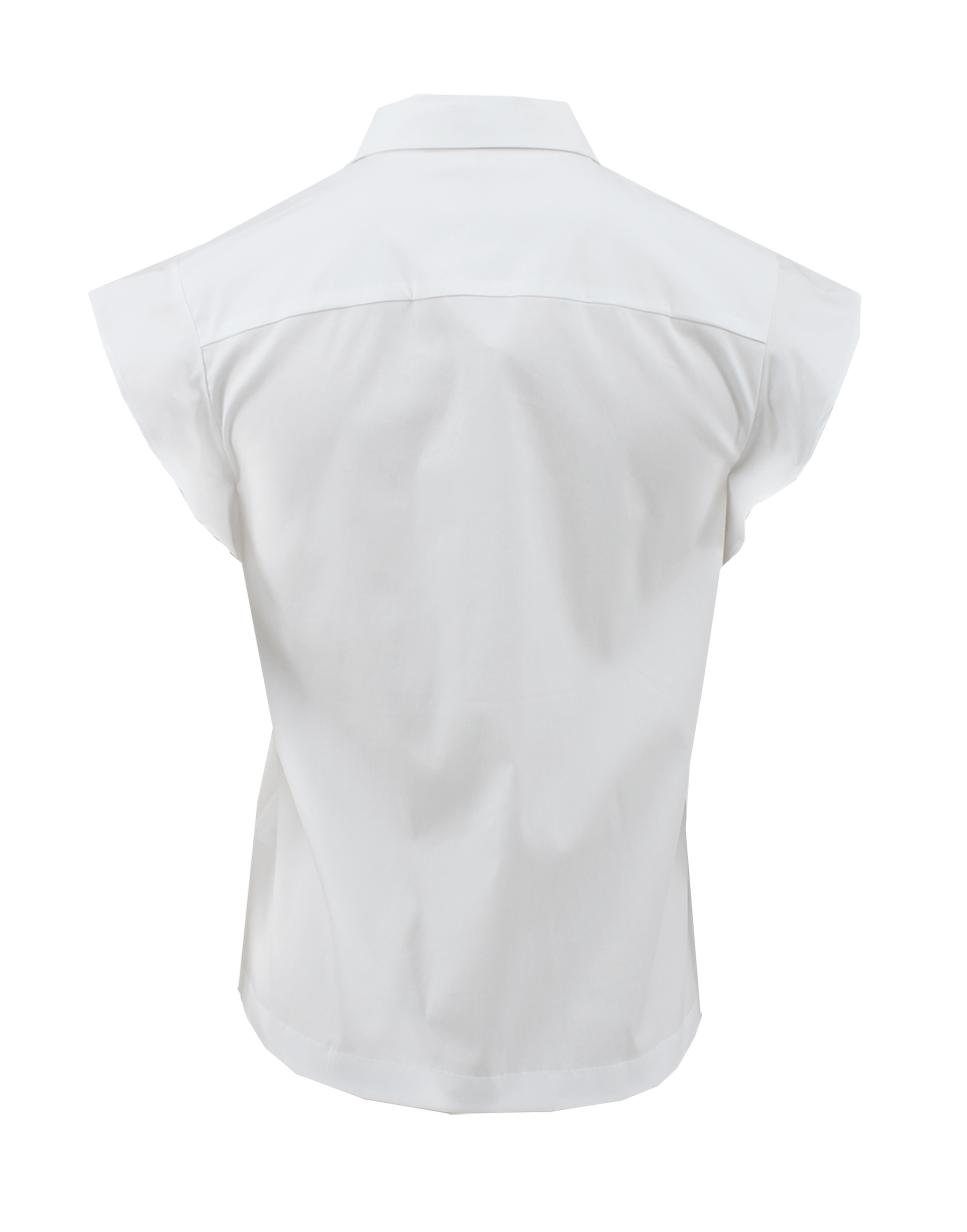 BRUNELLO CUCINELLI-Flutter Sleeve Poplin Monili Blouse-