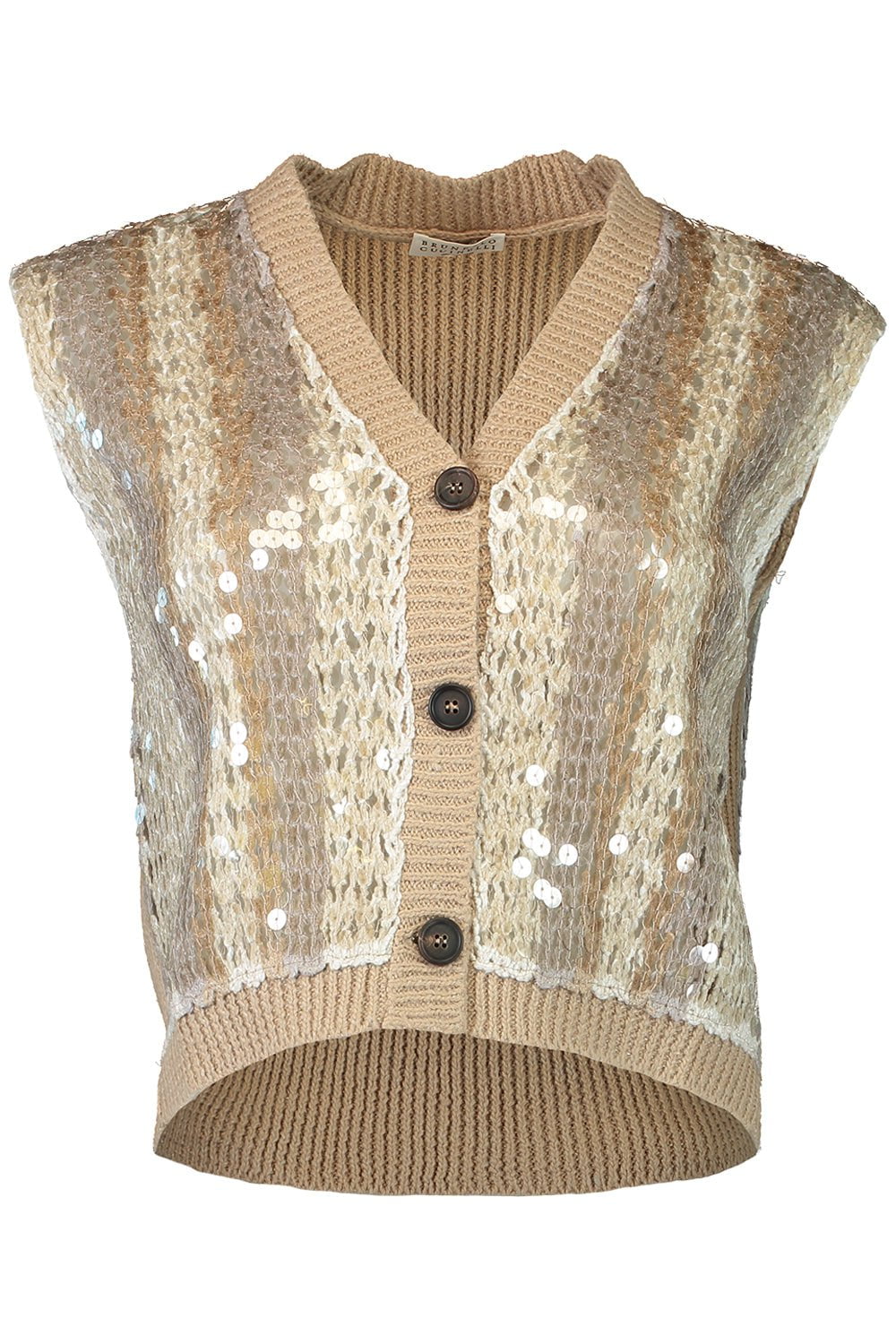 BRUNELLO CUCINELLI-Sequin Stripe Vest-