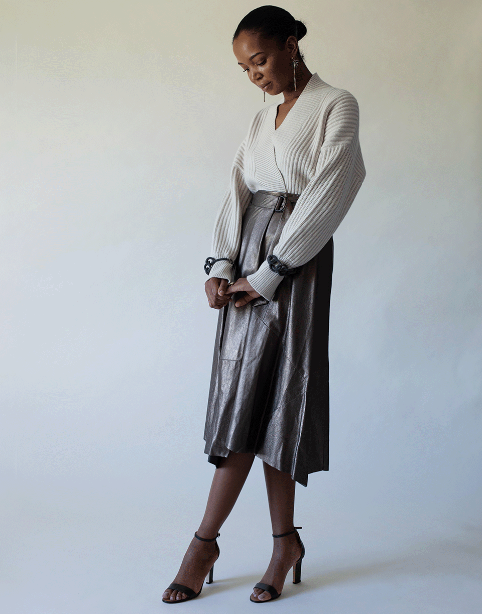 BRUNELLO CUCINELLI-Monili Bracelet Cashmere English Ribbed Cardigan-