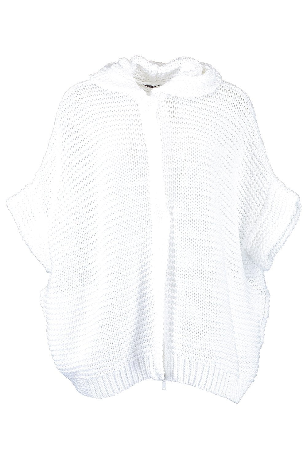 BRUNELLO CUCINELLI-Zip Up Hooded Cardigan - Bianco-