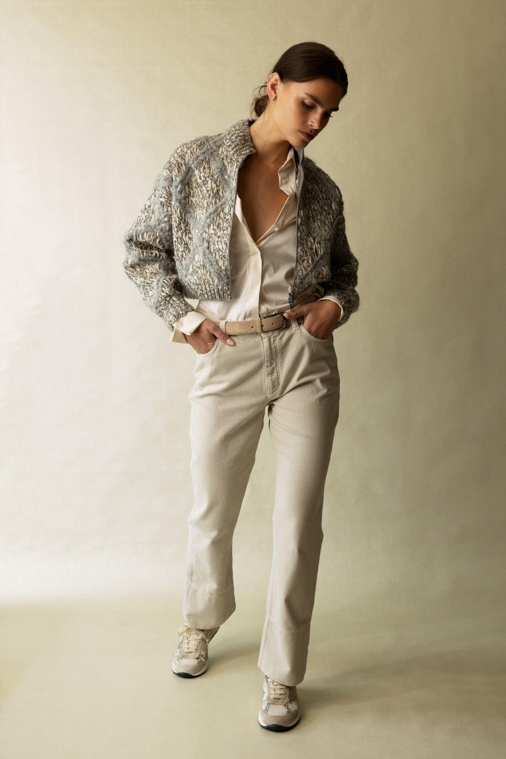 BRUNELLO CUCINELLI-Couture Crop Zip Up-