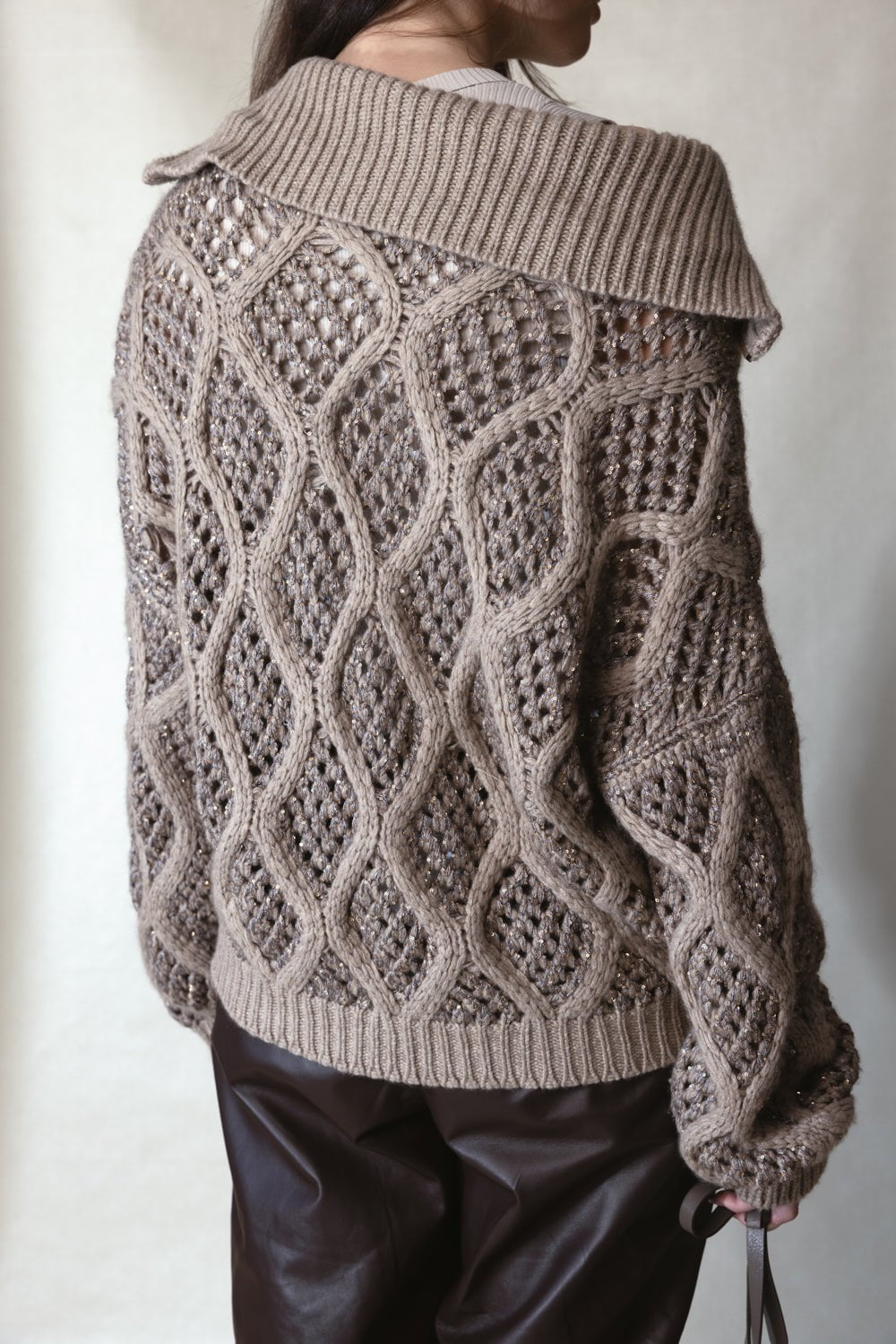 BRUNELLO CUCINELLI-Dazzling Net Cable Cardigan-