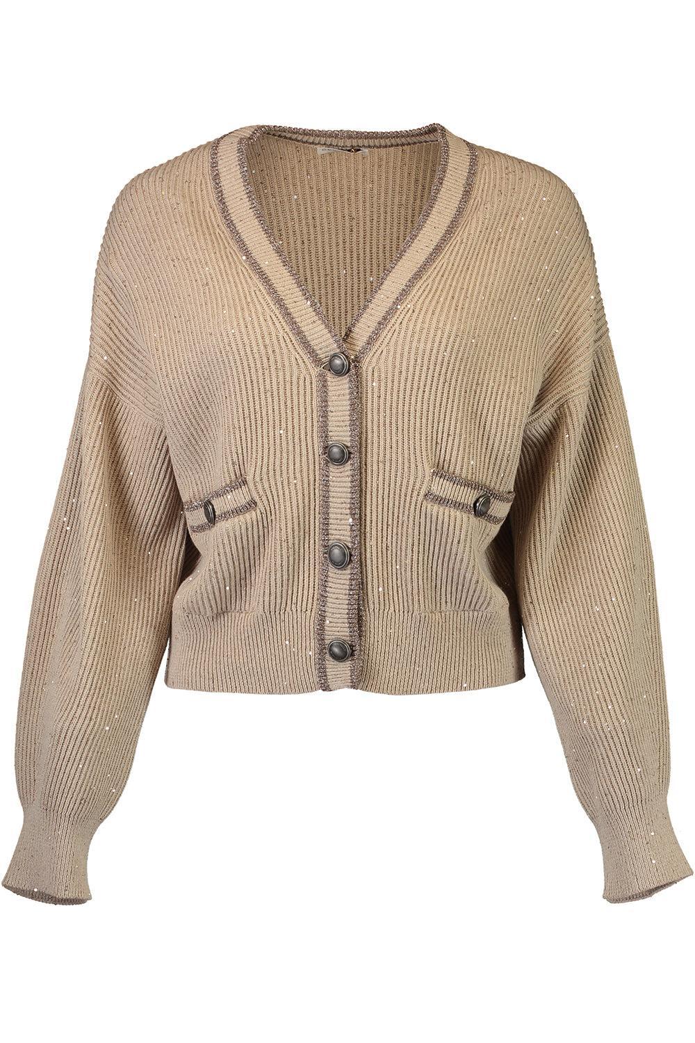 Pipe Cardigan-BROWN-XS-CLOTHINGTOPCARDIGAN-BRUNELLO CUCINELLI
