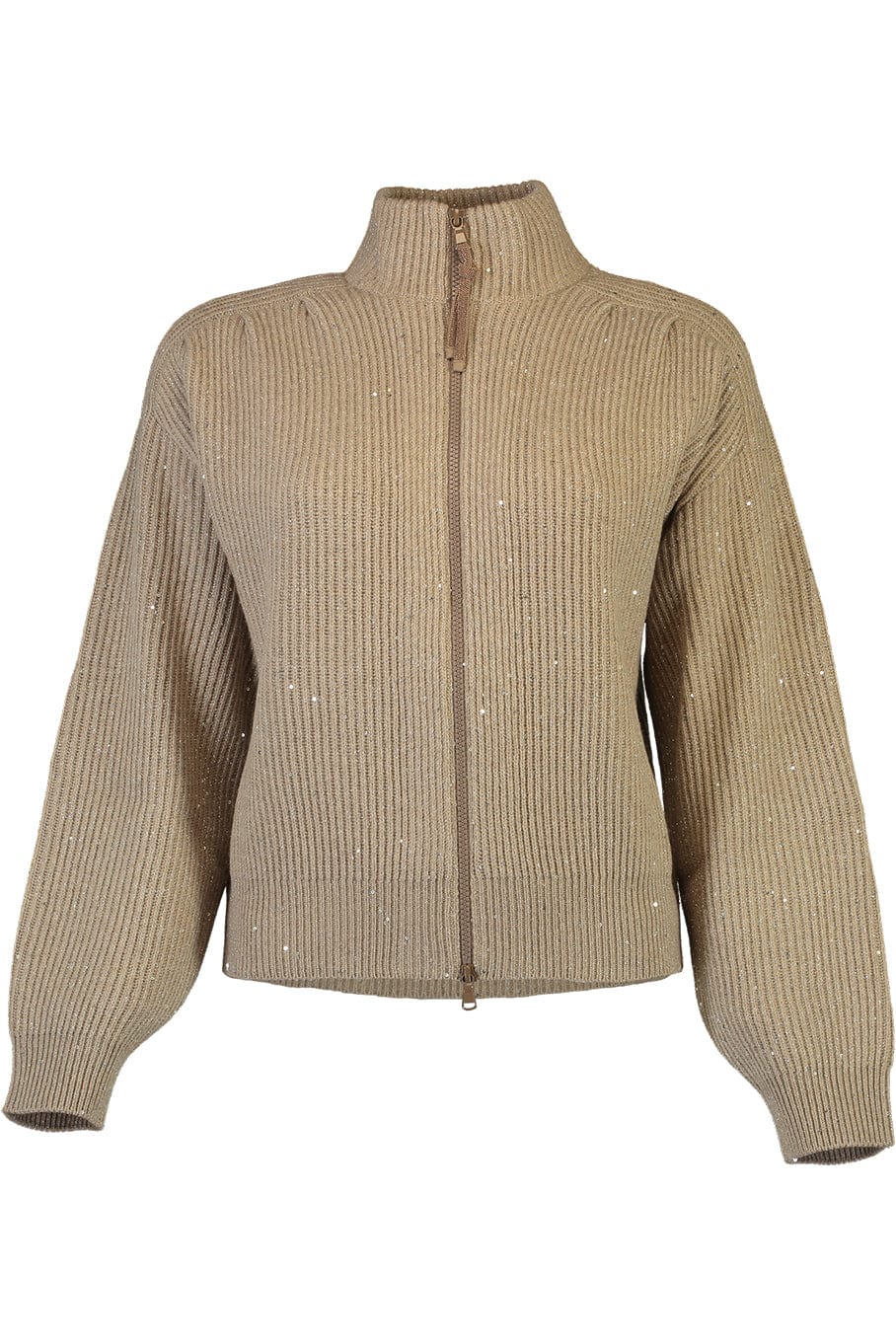 BRUNELLO CUCINELLI-Zip Front Cardigan-