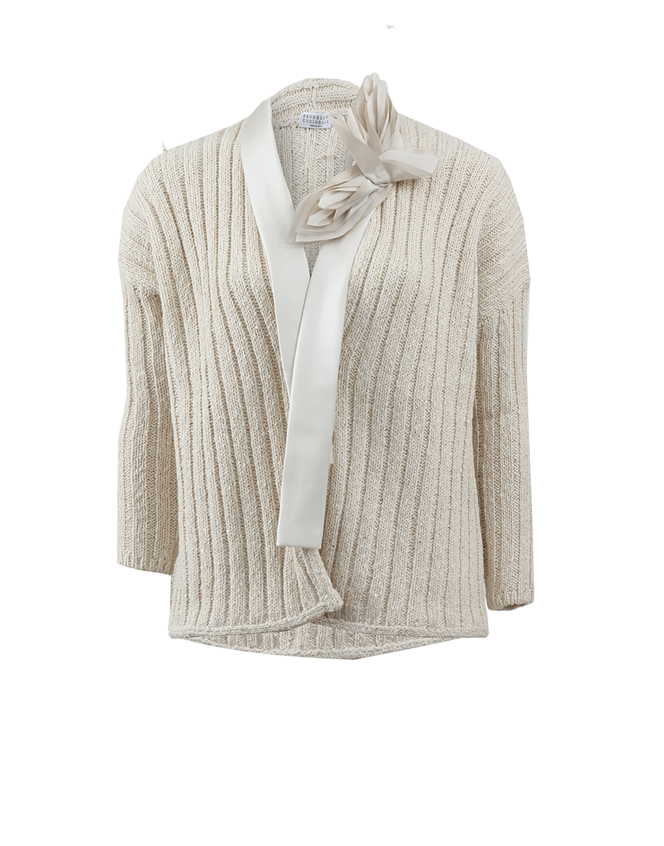 BRUNELLO CUCINELLI-Cardigan With Floral Tie-