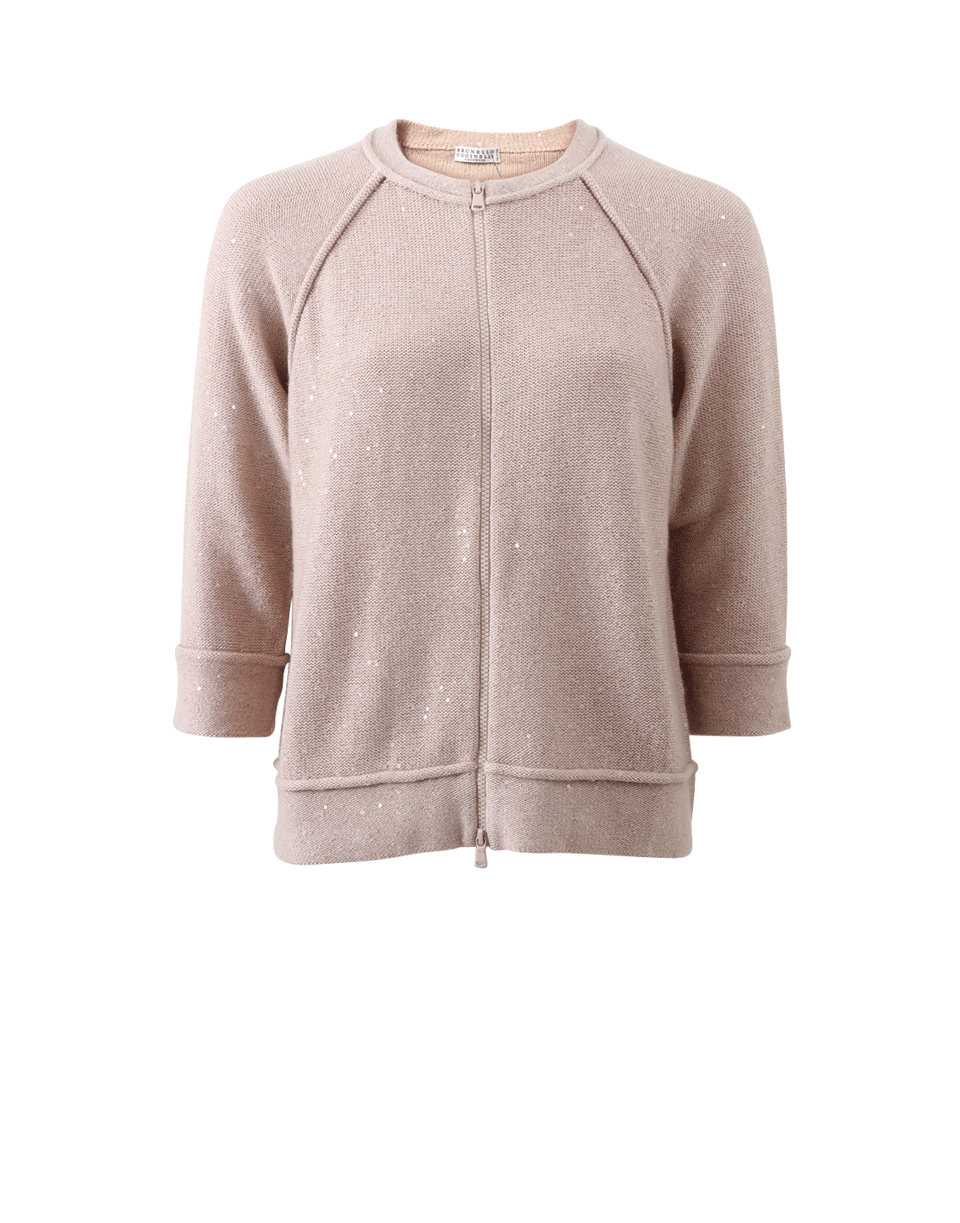 BRUNELLO CUCINELLI-Paillette Zip Cardigan-