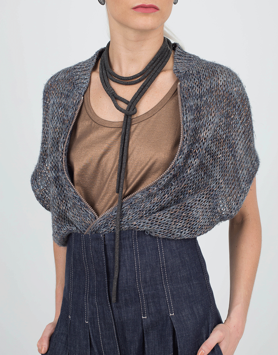 BRUNELLO CUCINELLI-Zip Up Blended Cardigan-