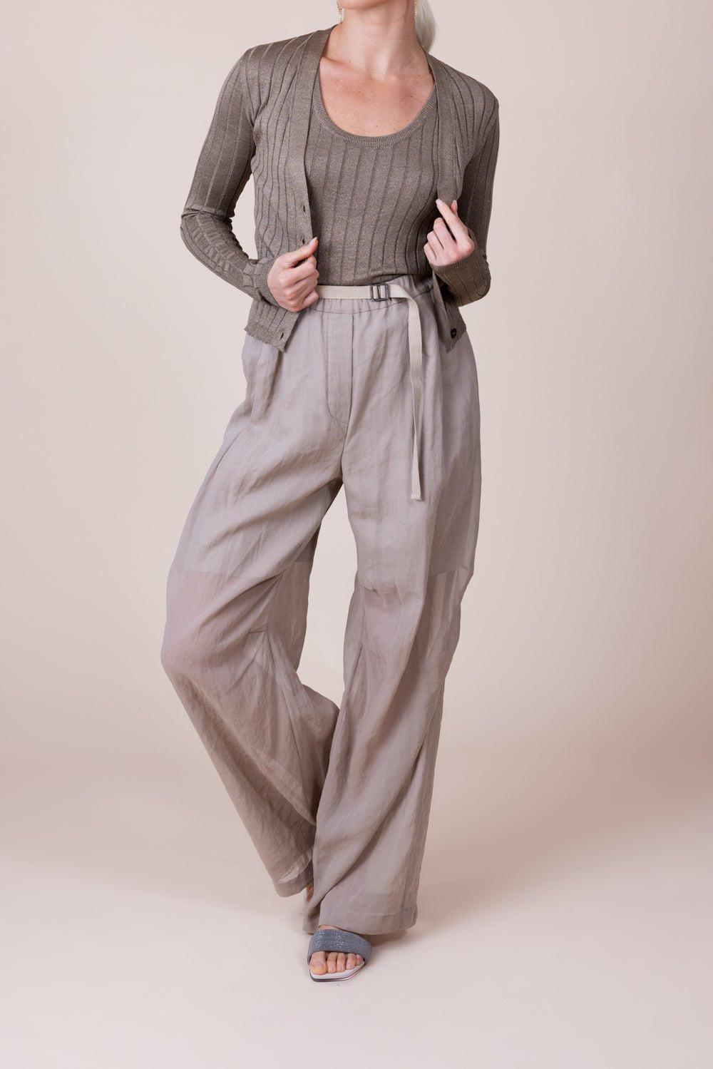 BRUNELLO CUCINELLI-Lurex Wide Ribbed Cardigan-