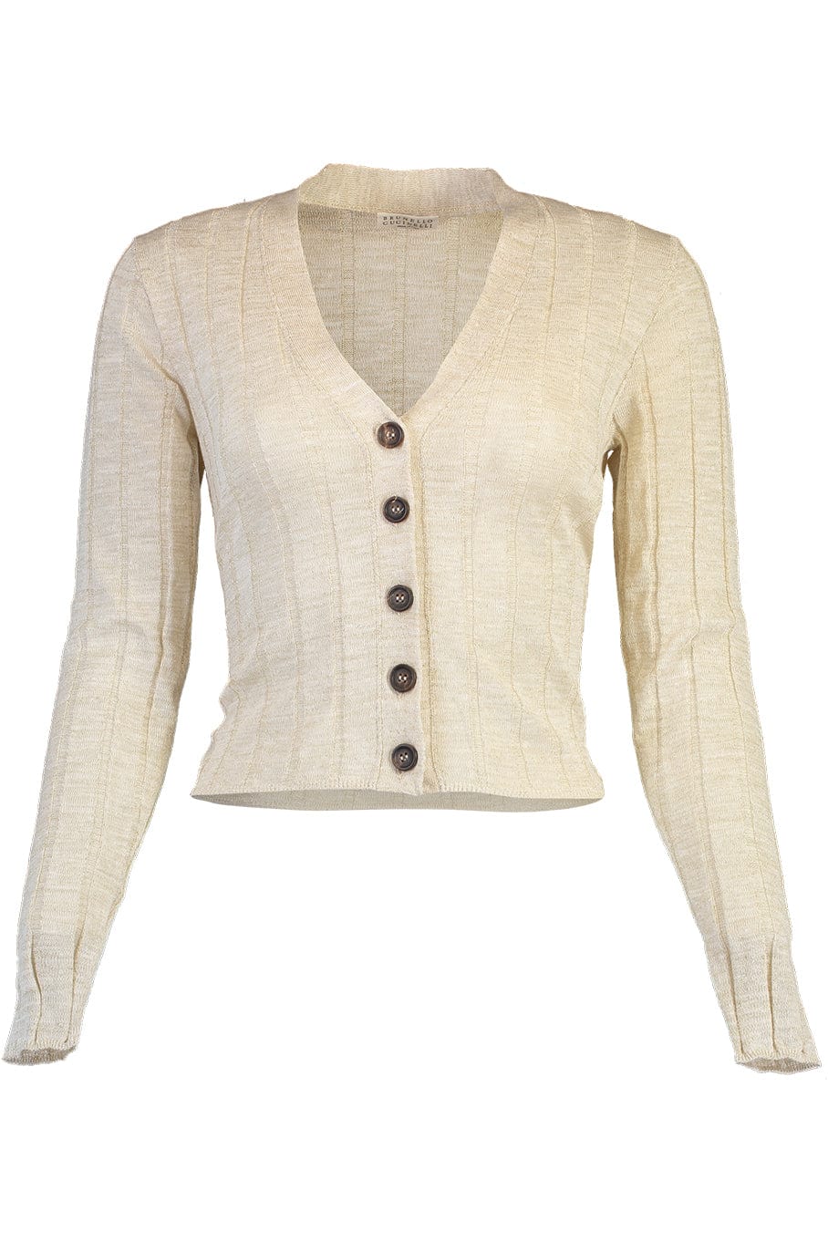 BRUNELLO CUCINELLI-Linen Lurex Wide Rib Cardigan-