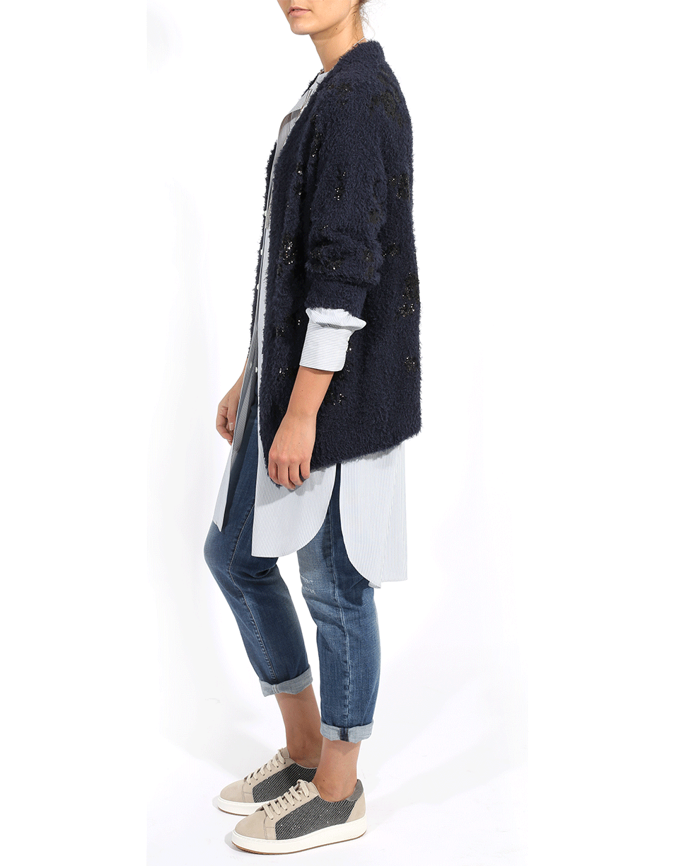 BRUNELLO CUCINELLI-Floral Embroidered Cardigan-