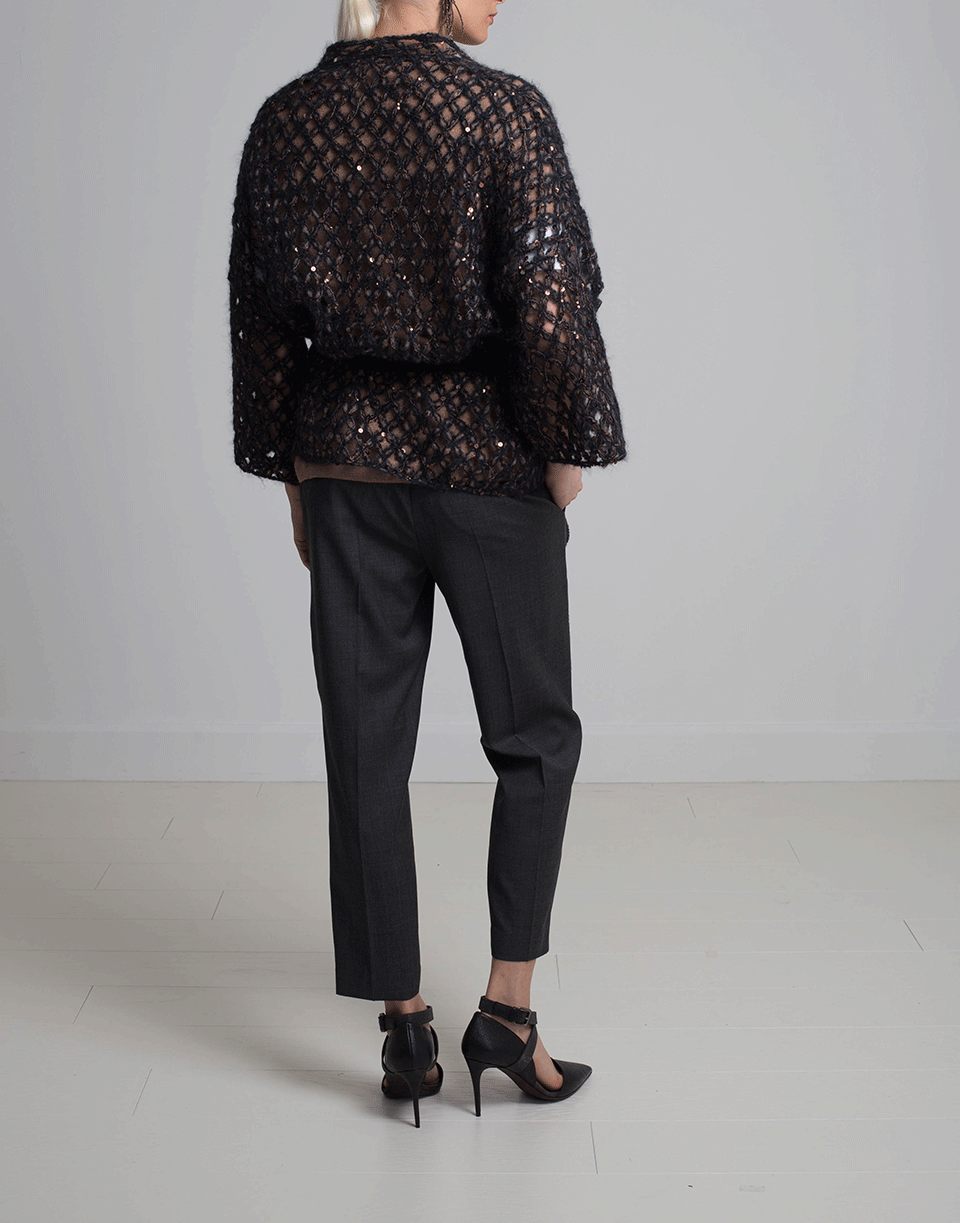 BRUNELLO CUCINELLI-Open Weave Cardigan-