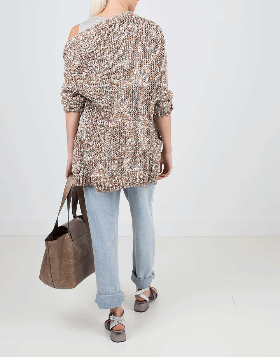 BRUNELLO CUCINELLI-Paillette Blend Boyfriend Cardigan-