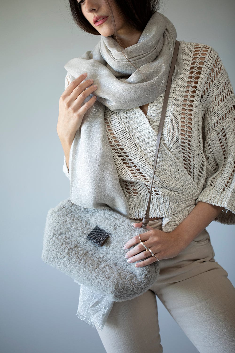 BRUNELLO CUCINELLI-Open Knit Cardigan-