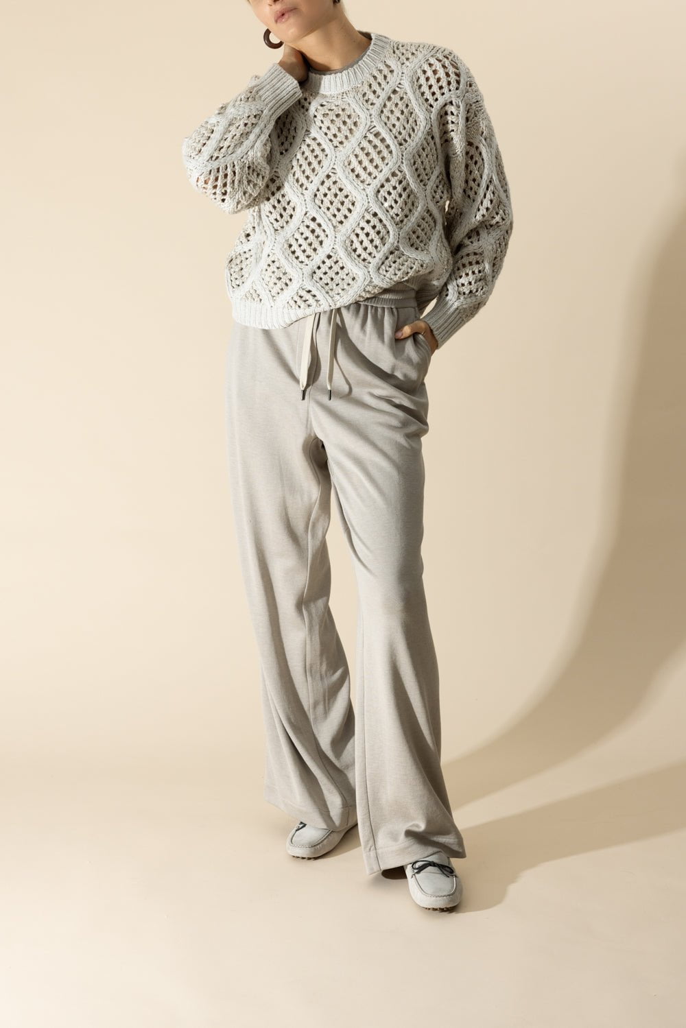 BRUNELLO CUCINELLI-Dazzling Net Cable Sweater-