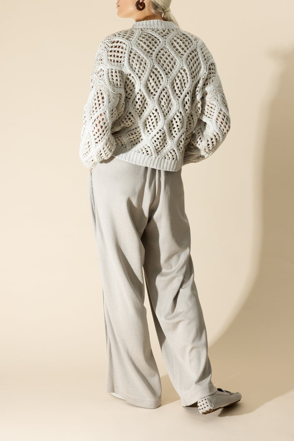 BRUNELLO CUCINELLI-Dazzling Net Cable Sweater-