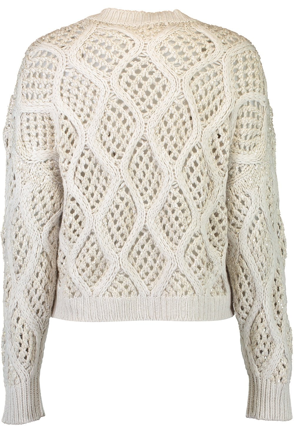 BRUNELLO CUCINELLI-Dazzling Net Cable Sweater-