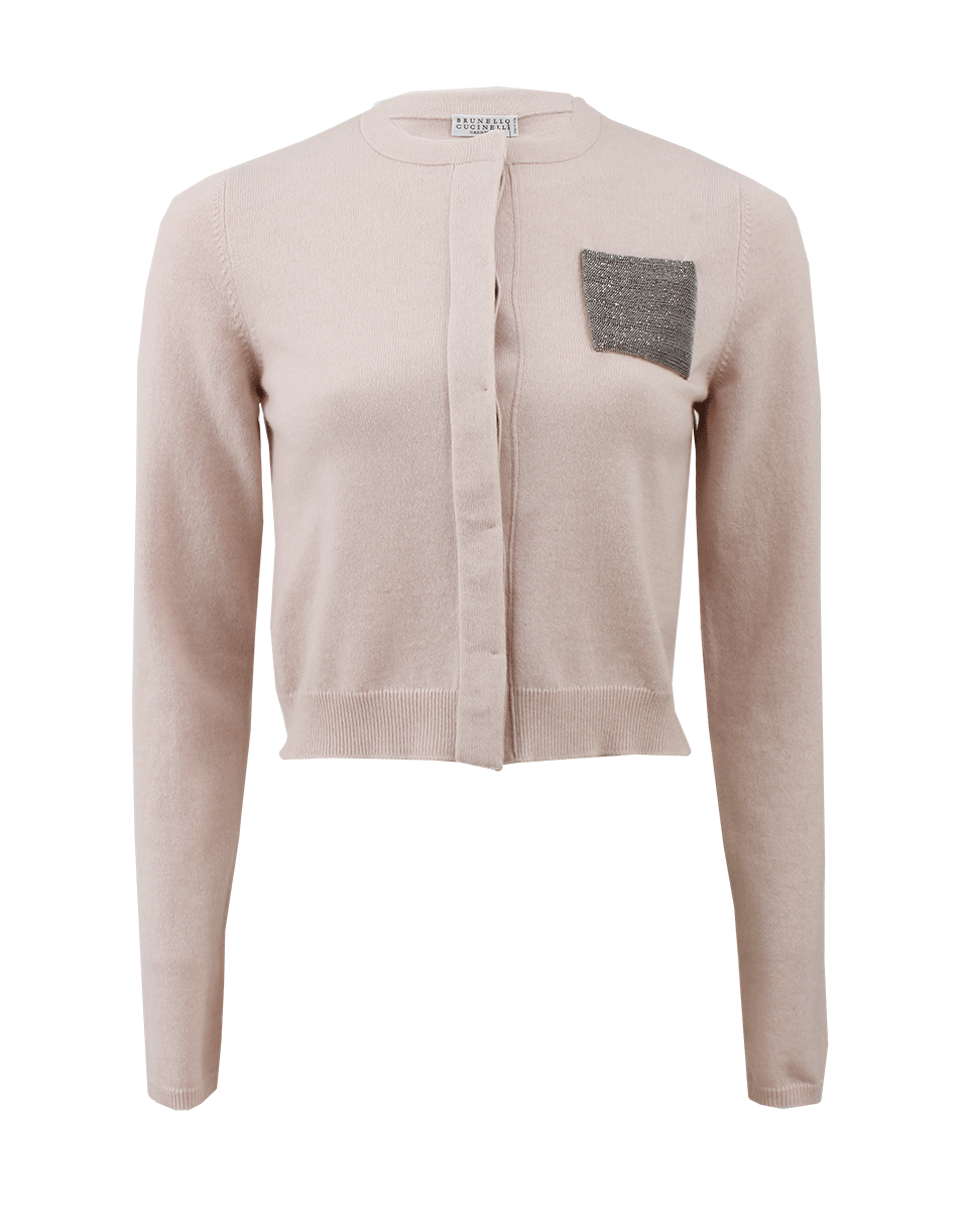 BRUNELLO CUCINELLI-Cropped Monili Pocket Cardigan-