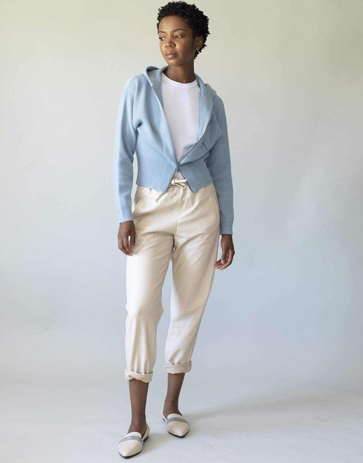 BRUNELLO CUCINELLI-Cashmere Ribbed Hooded Cardigan-