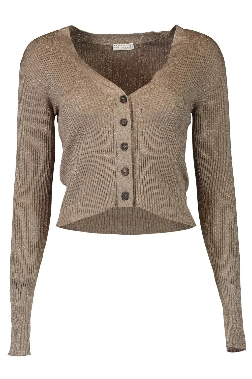 BRUNELLO CUCINELLI-Ribbed Cardigan - Tobbaco Brown-