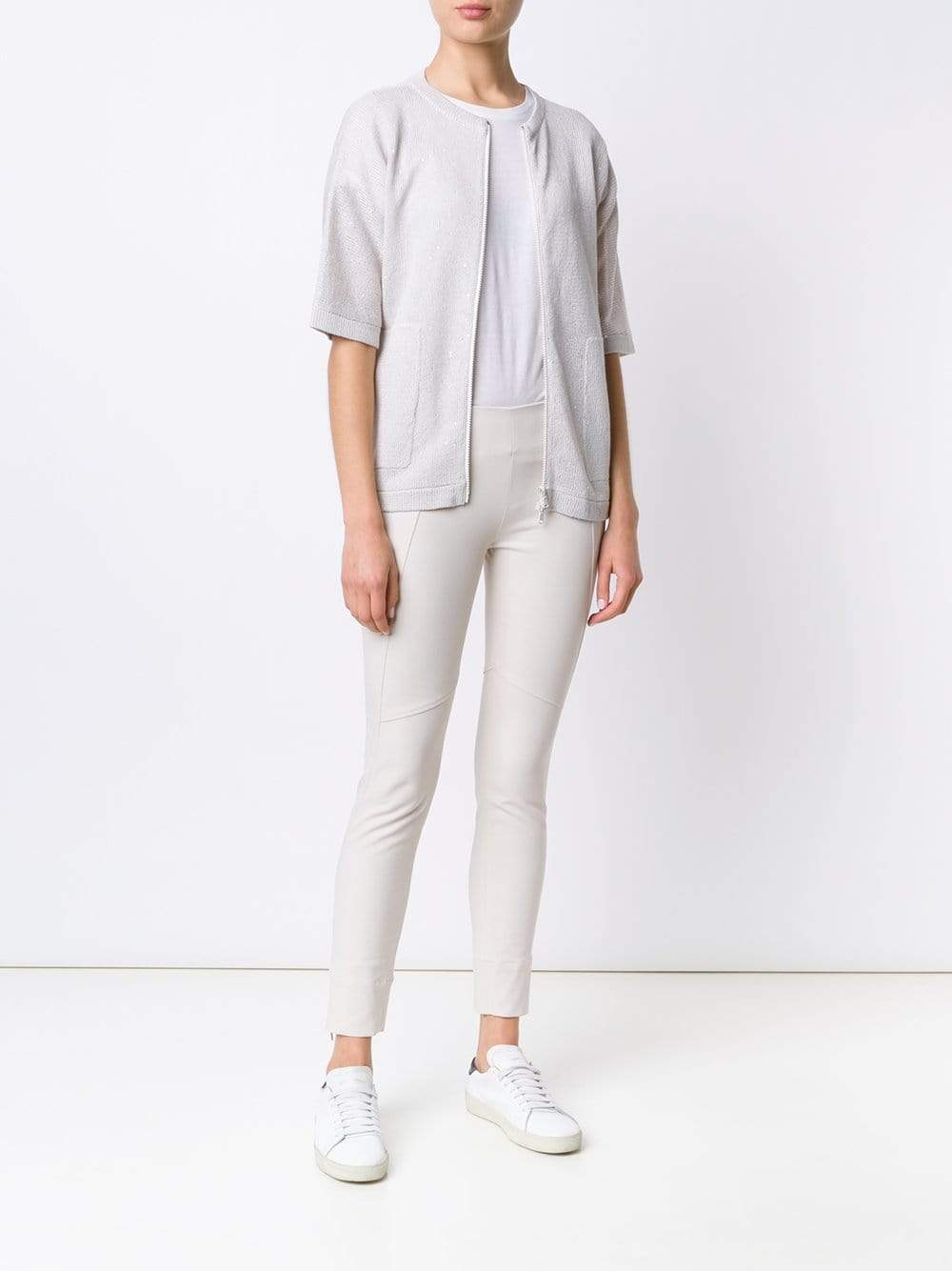 BRUNELLO CUCINELLI-Zip Front Cardigan With Pockets-