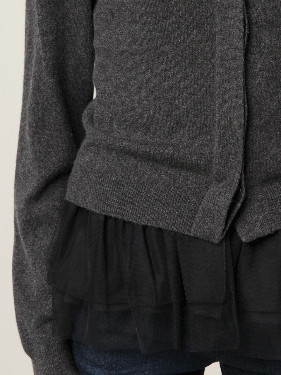 BRUNELLO CUCINELLI-Cashmere Cardigan With Silk Organza-