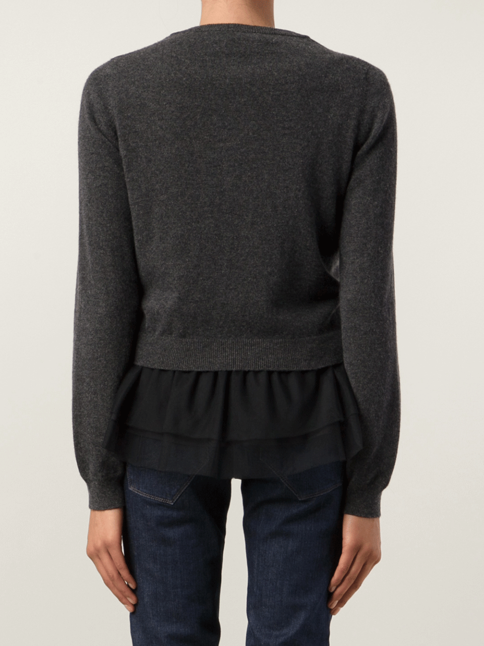 BRUNELLO CUCINELLI-Cashmere Cardigan With Silk Organza-