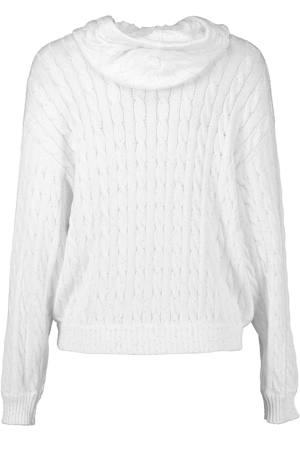 BRUNELLO CUCINELLI-Dazzling Cables hooded Cardigan-