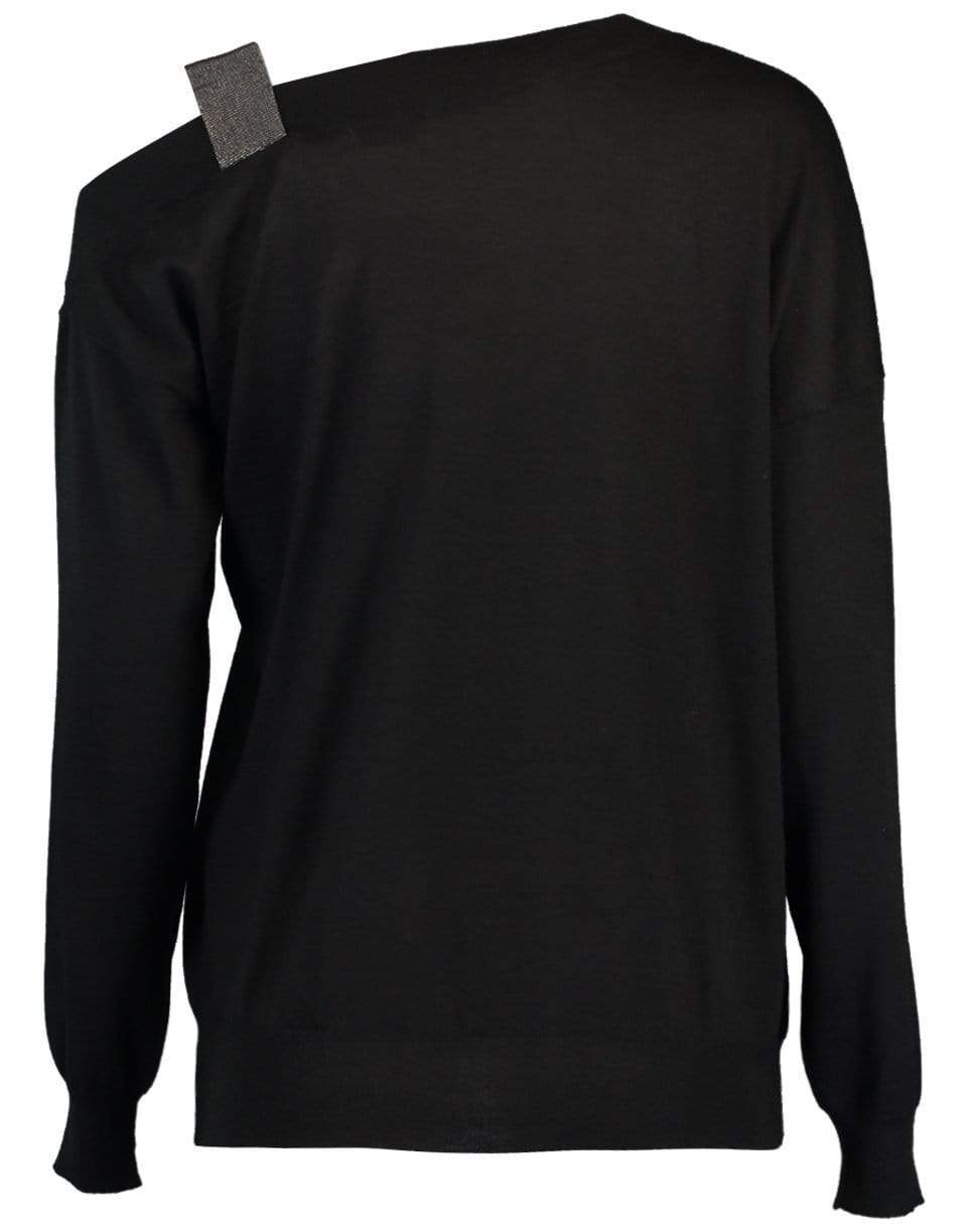 BRUNELLO CUCINELLI-Cashmere and Silk Off Shoulder Monili Top-