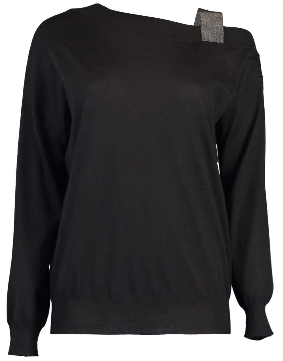 BRUNELLO CUCINELLI-Cashmere and Silk Off Shoulder Monili Top-