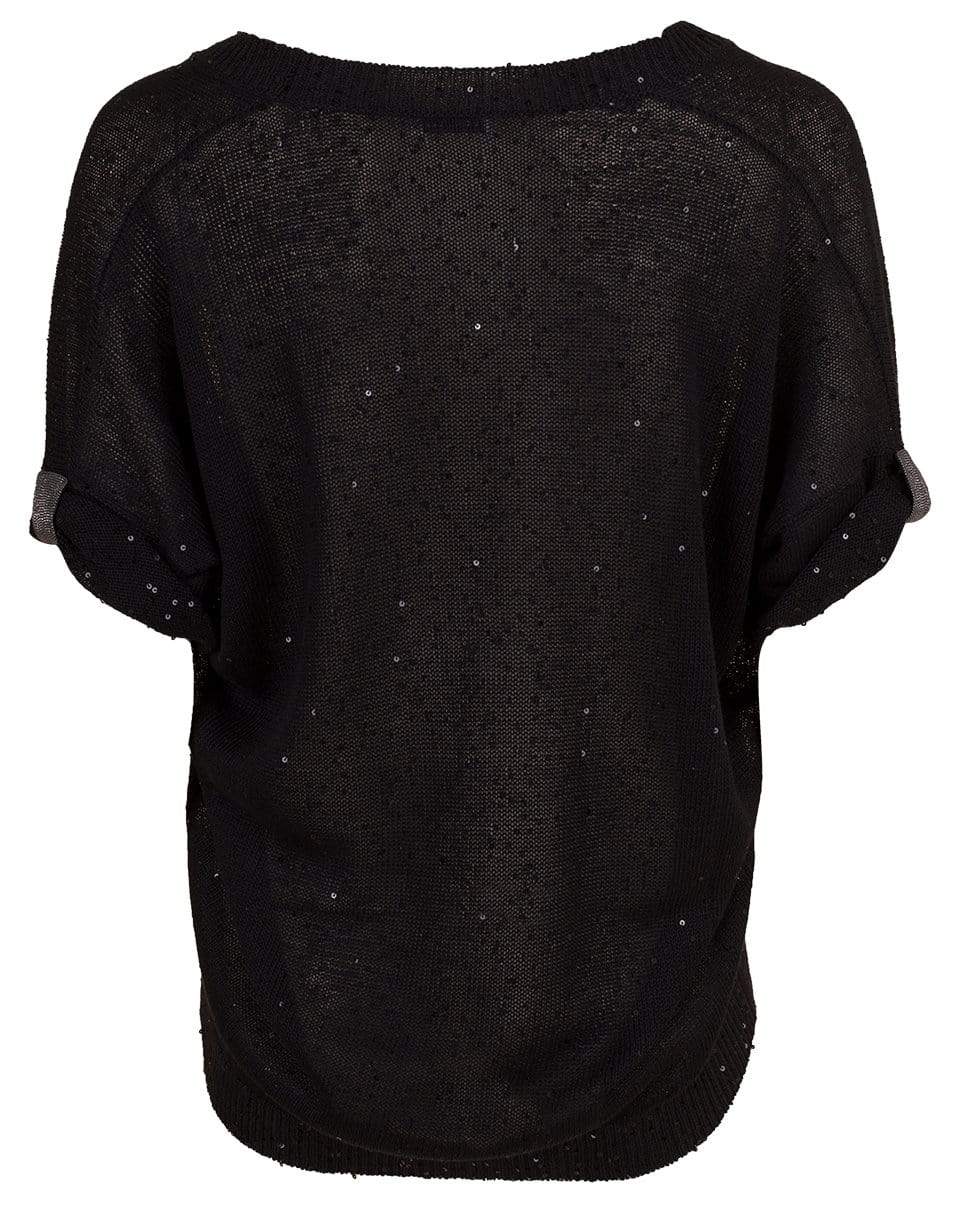 BRUNELLO CUCINELLI-Deep V-Neck Paillette Sweater-