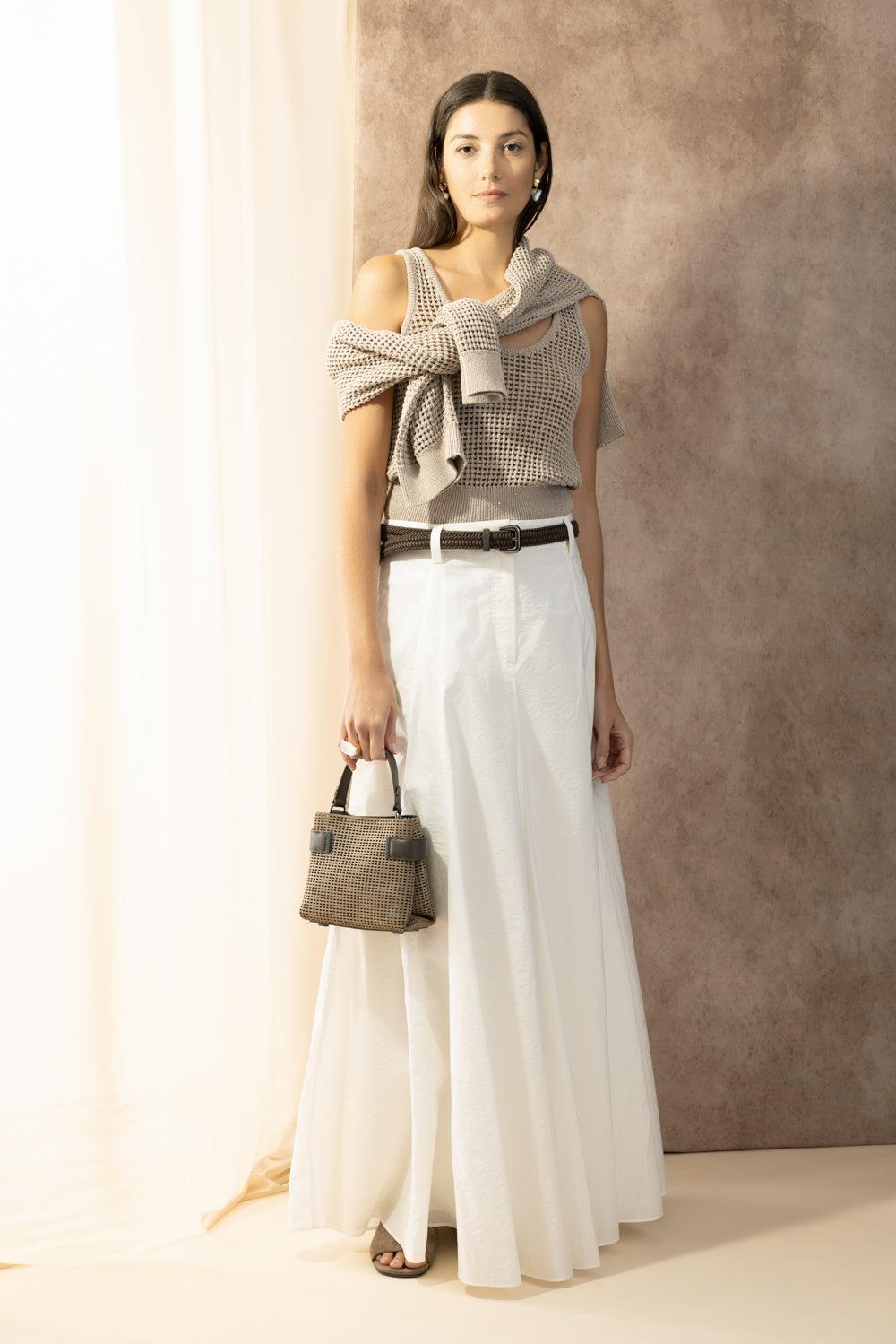 Summer Net Tank-BROWN-XS-CLOTHINGTOPKNITS-BRUNELLO CUCINELLI