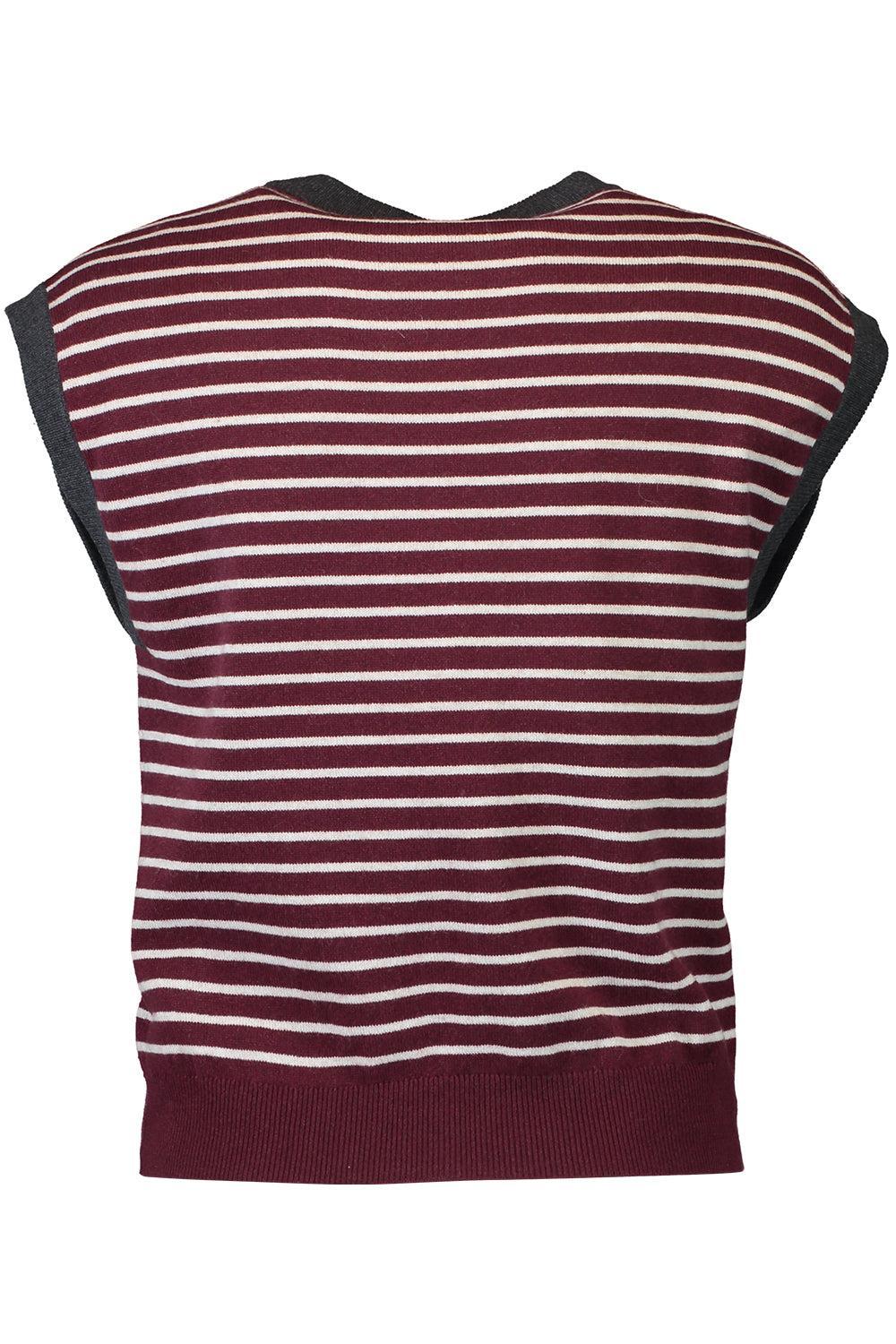 Striped Knit Tank-BURGUNDY/CREAM-XS-CLOTHINGTOPKNITS-BRUNELLO CUCINELLI