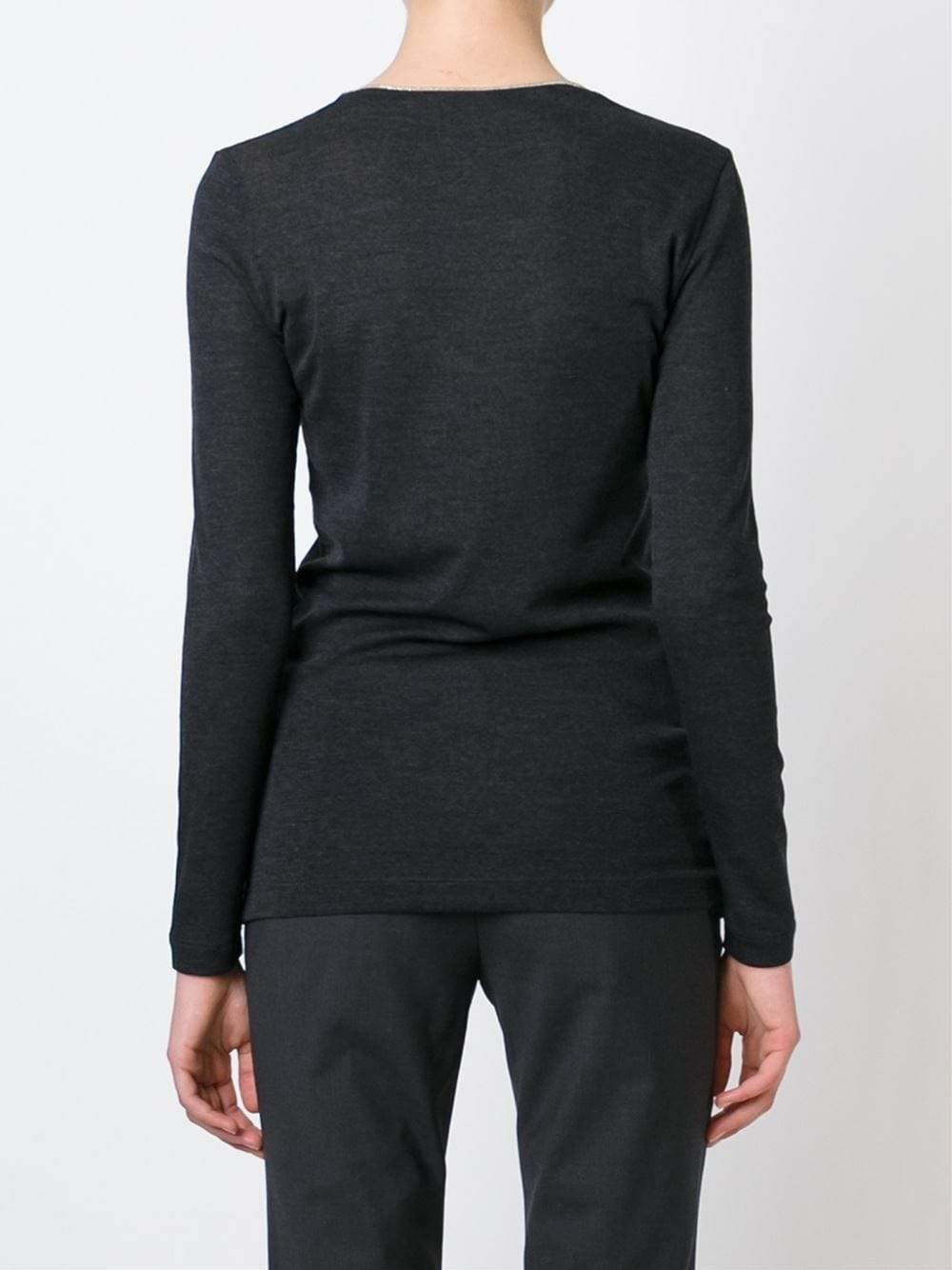 BRUNELLO CUCINELLI-Monili Trim Jersey Top-