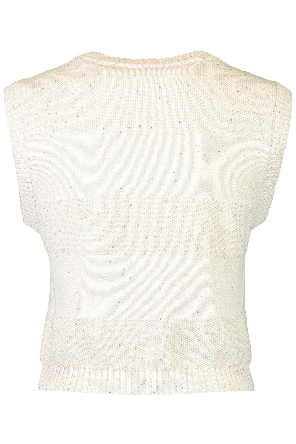 Two Stitch Striped Knit Tank - Avena-CREAM-XS-CLOTHINGTOPKNITS-BRUNELLO CUCINELLI