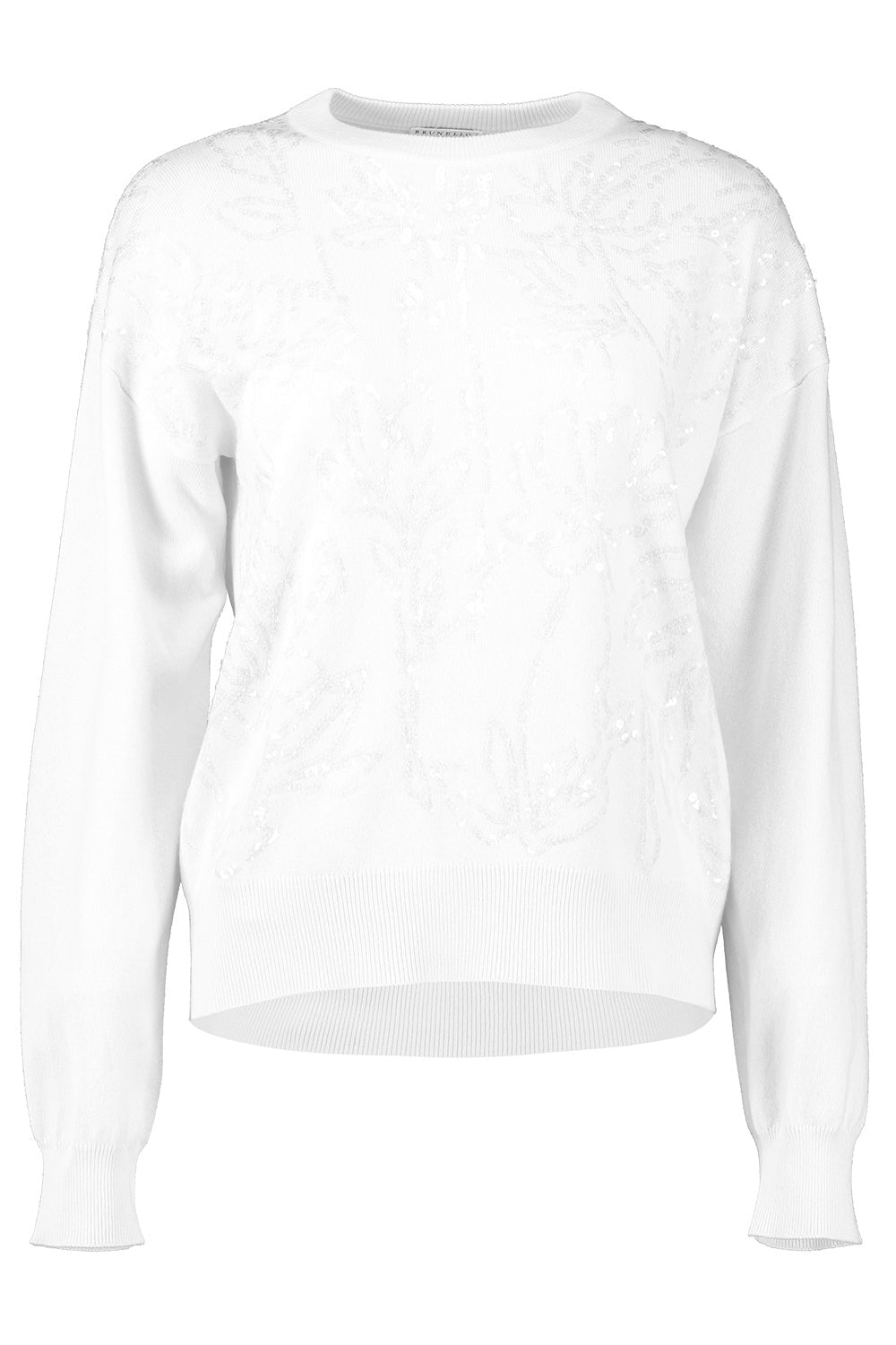 BRUNELLO CUCINELLI-Dazzling Flower Embroidery Sweater-