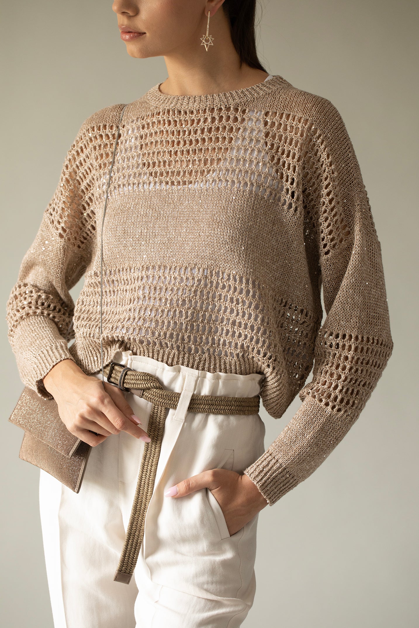 BRUNELLO CUCINELLI-Long Sleeve Knit Crewneck-