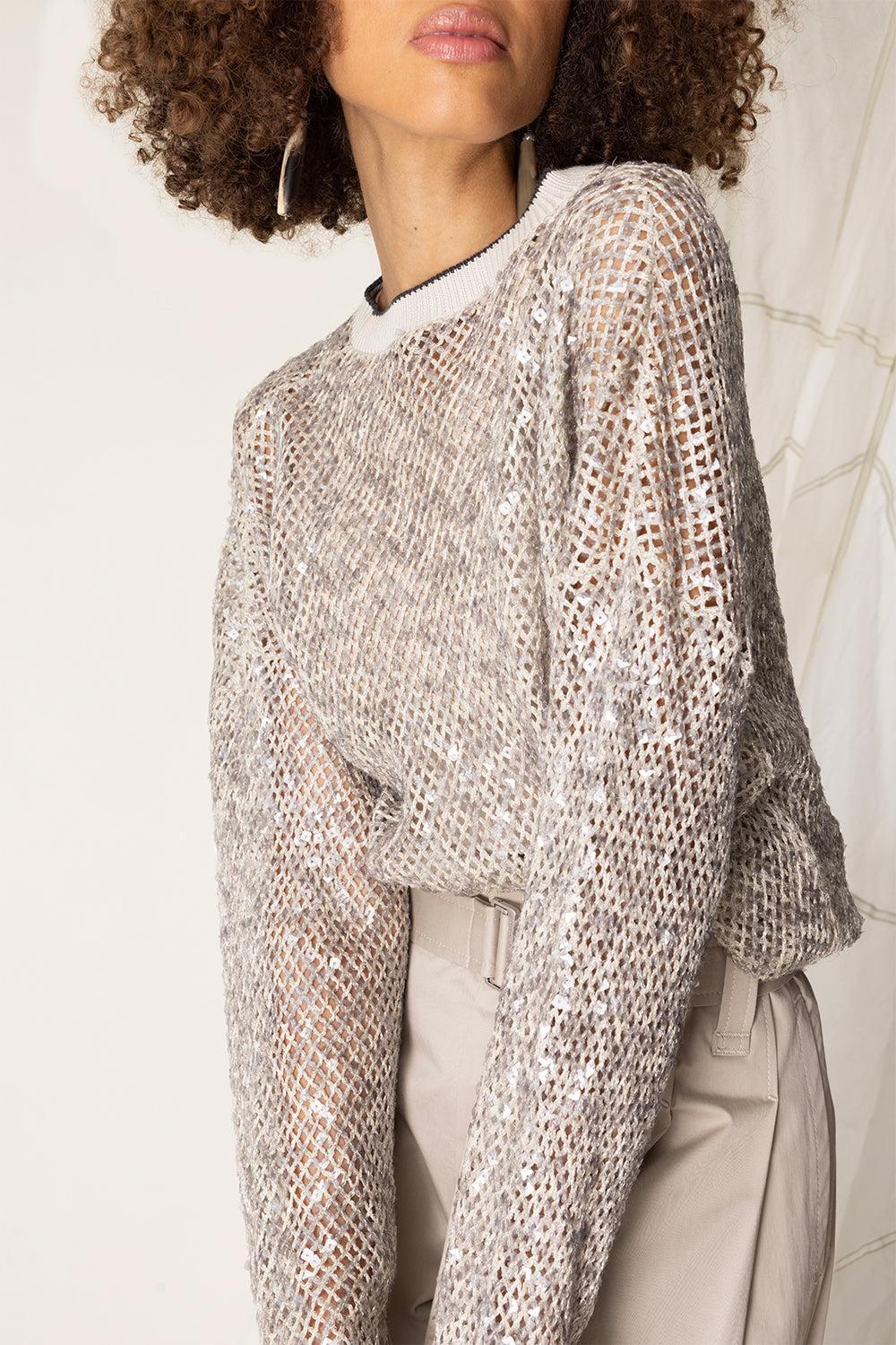 Couture Knit Crewneck-GREY-XS-CLOTHINGTOPKNITS-BRUNELLO CUCINELLI