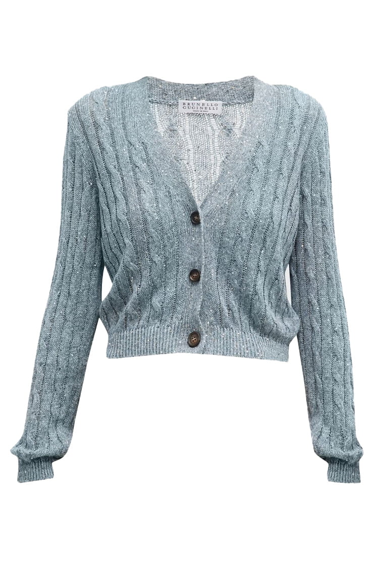 BRUNELLO CUCINELLI-Paillette Detail Cardigan-