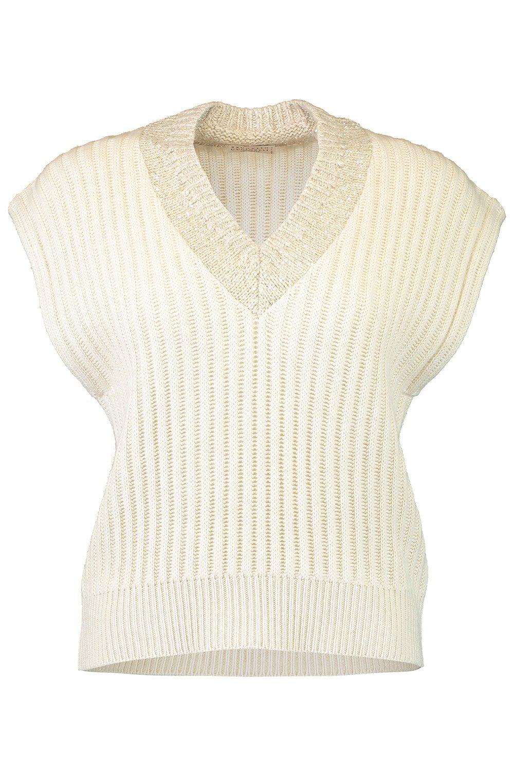 BRUNELLO CUCINELLI-V-Neck Sequin Paillette-