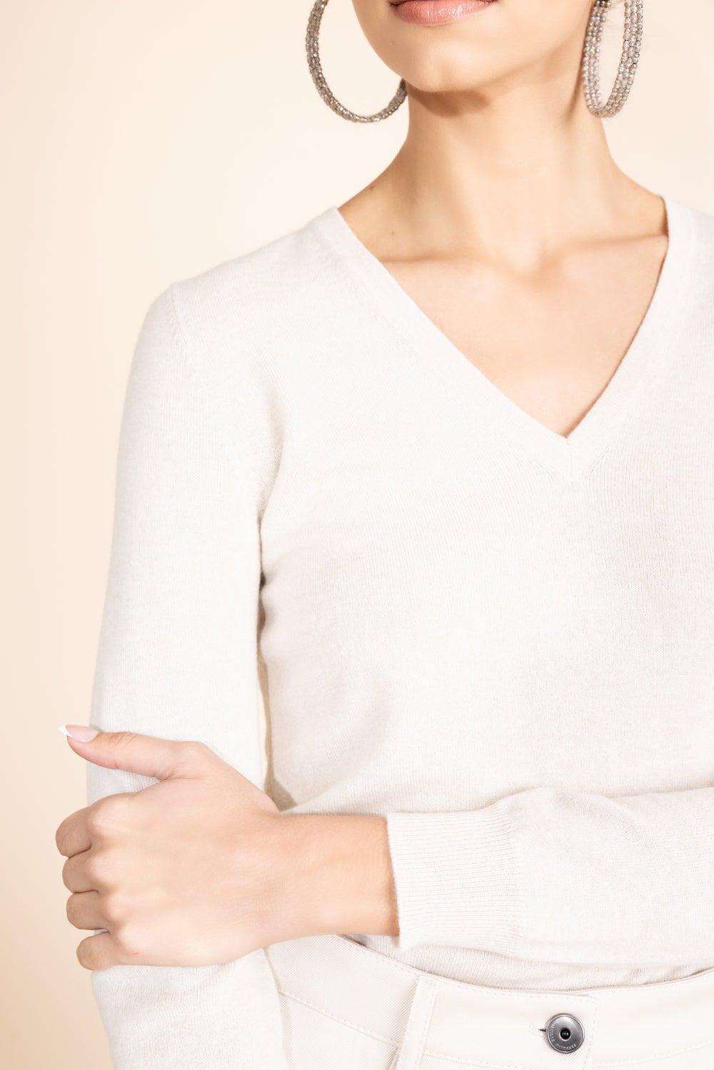 BRUNELLO CUCINELLI-Monili Detail V-Neck Jumper-