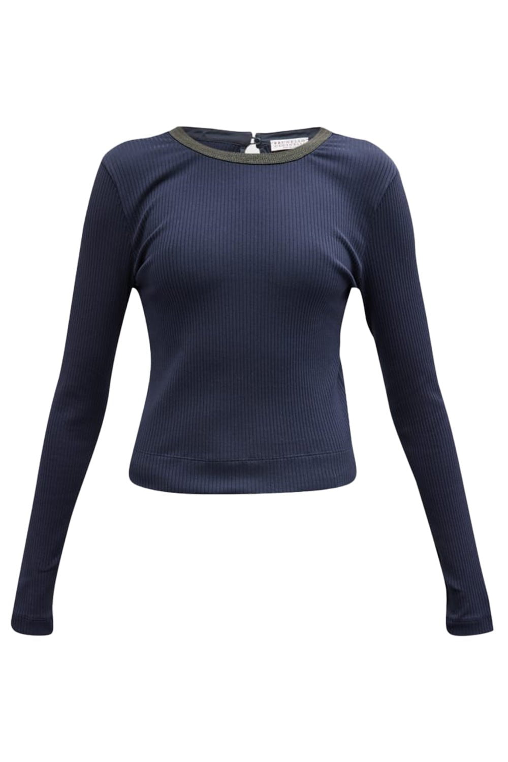 BRUNELLO CUCINELLI-Monili-Trim Wide Rib Top-NAVY