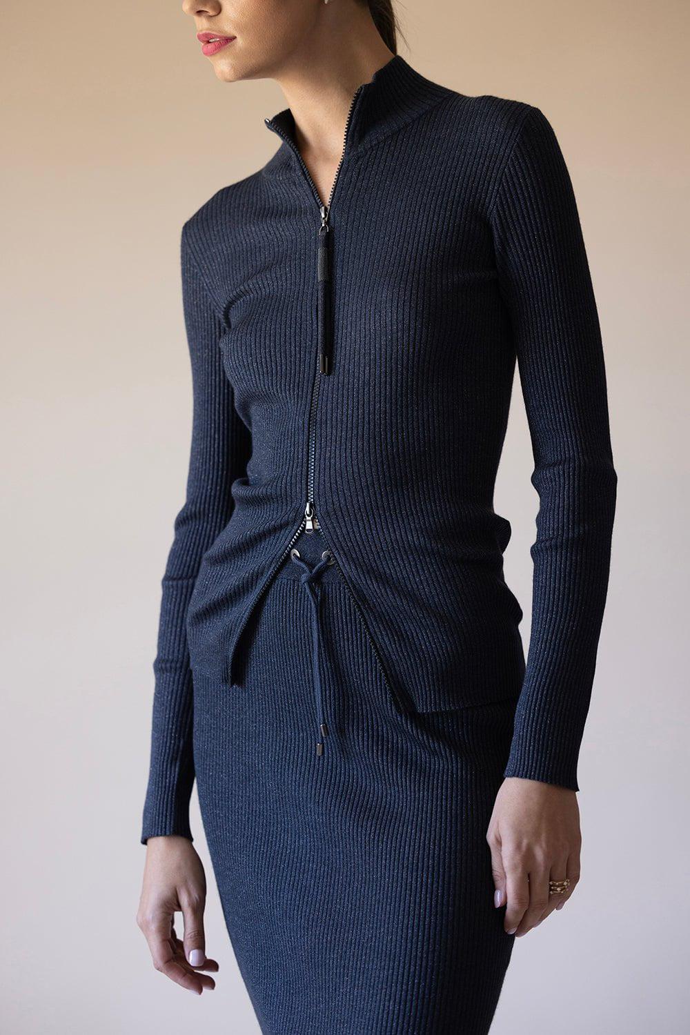 BRUNELLO CUCINELLI-Monili Trim Zip Up Sweater-