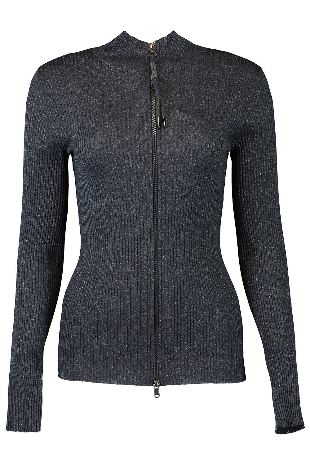 BRUNELLO CUCINELLI-Monili Trim Zip Up Sweater-