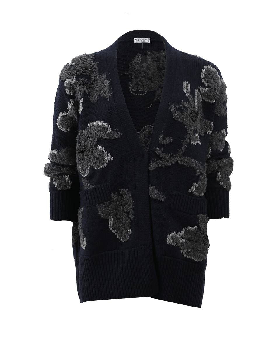 BRUNELLO CUCINELLI-Floral Embroidered Cardigan-